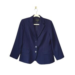 Talbots‎ Women's Navy Blue Blazer Jacket Business Career Coat Classic Size 8